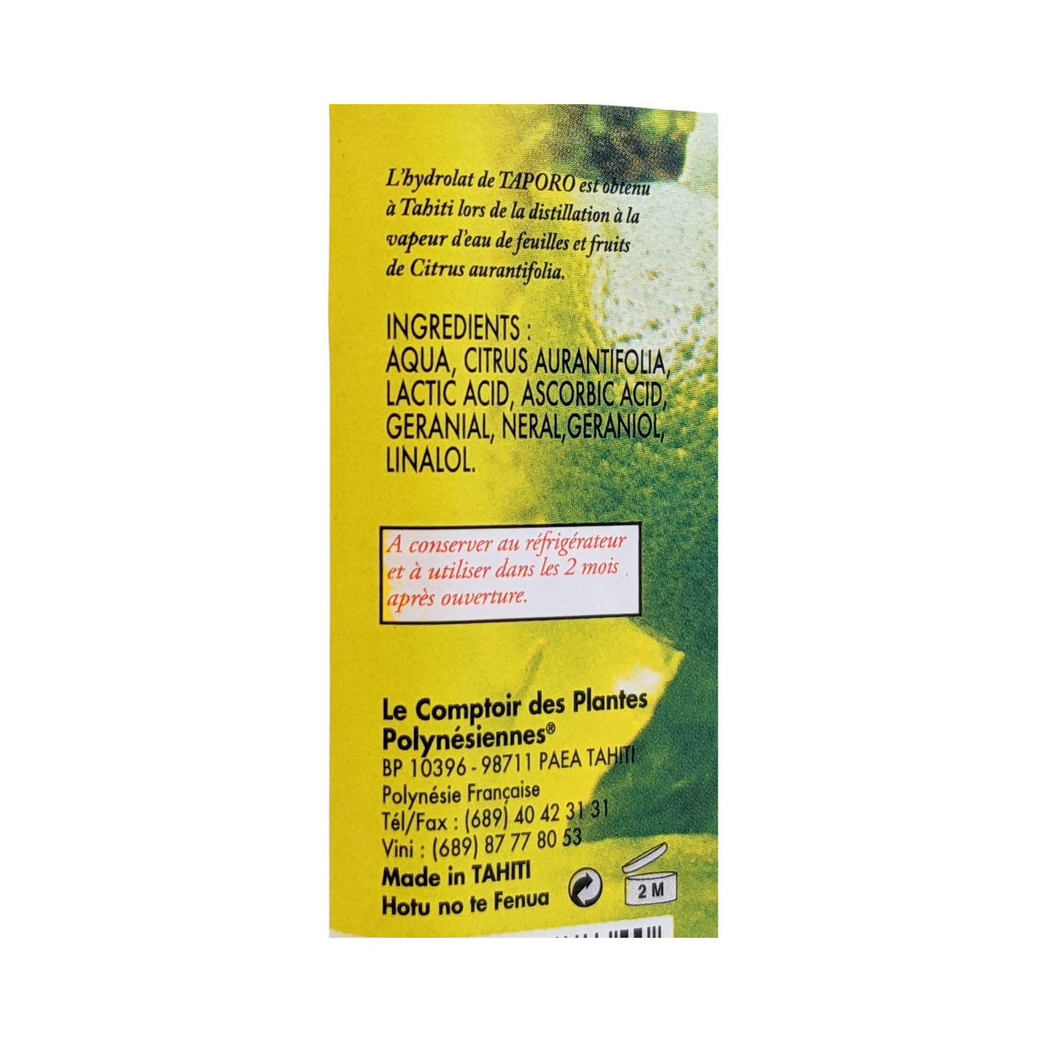 Hydrolat de Taporo (citron) – Image 3